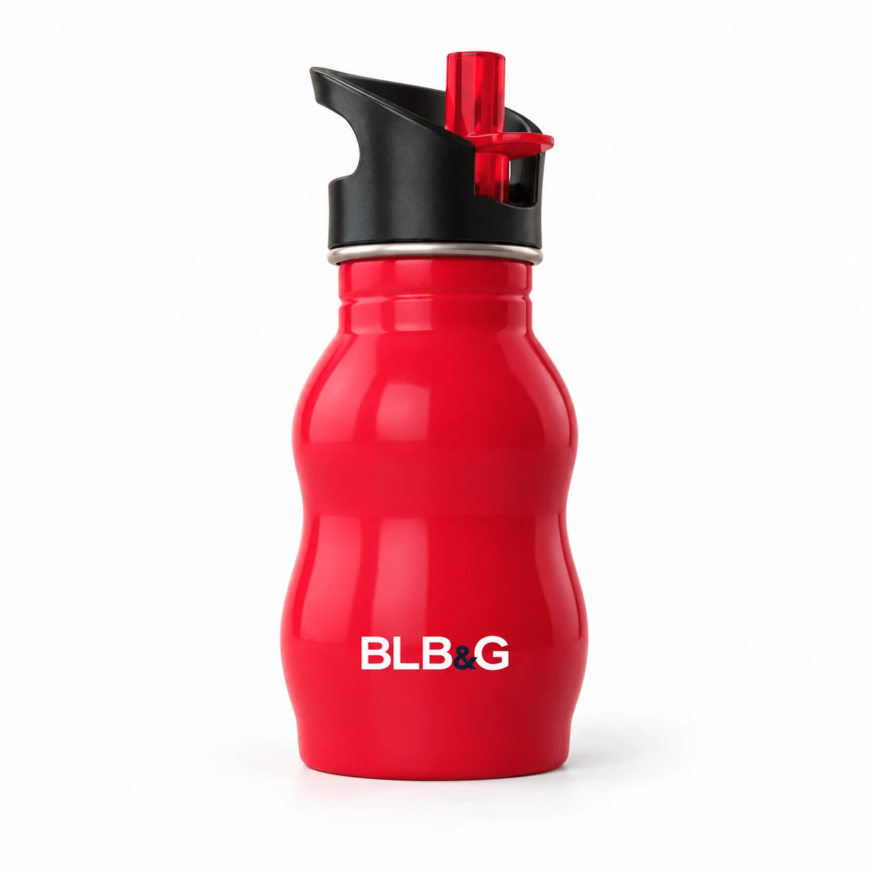 BLB&G red water bottle