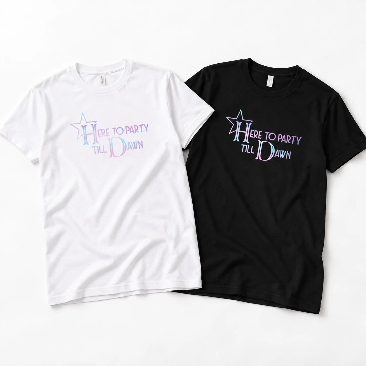 Hayden white and black T-shirts with custom lettering