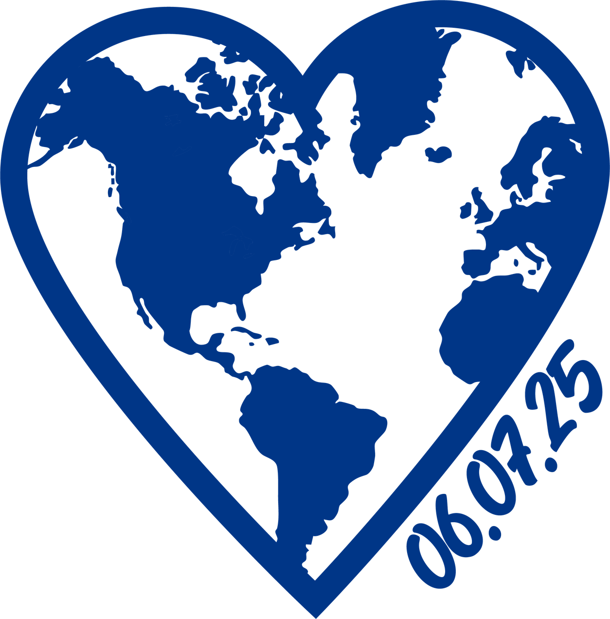 Isa and Spencer heart-shaped globe artwork