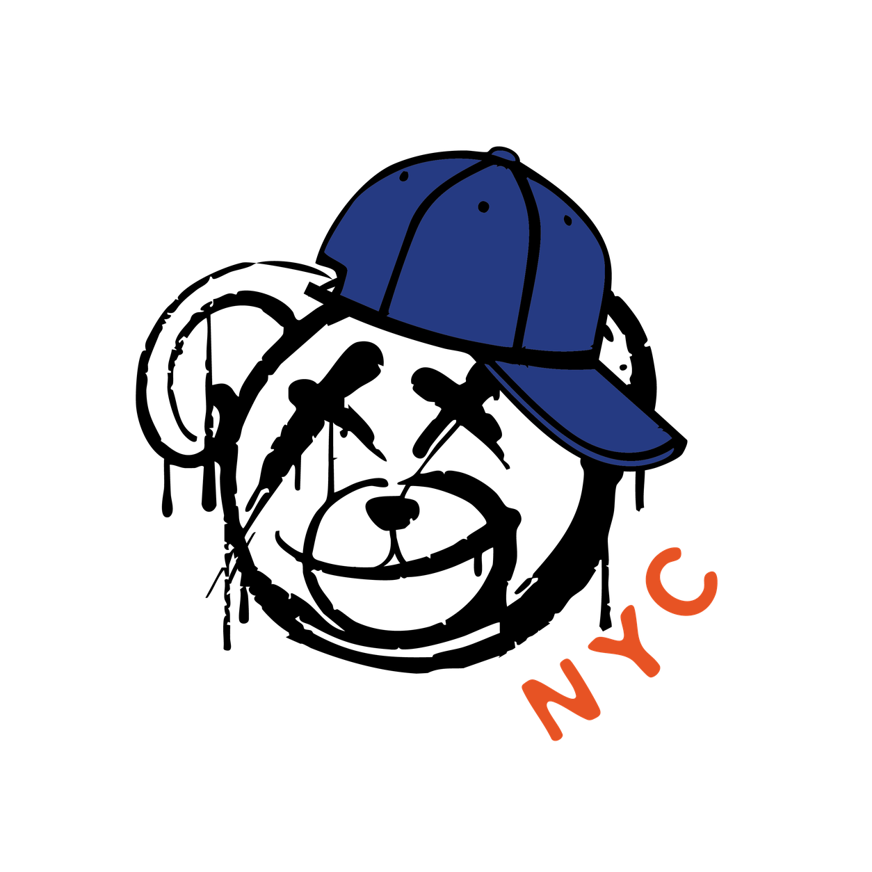 Teddy bear logo with a navy cap