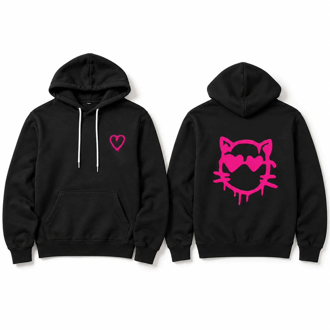 Kane black hoodie with pink graphics