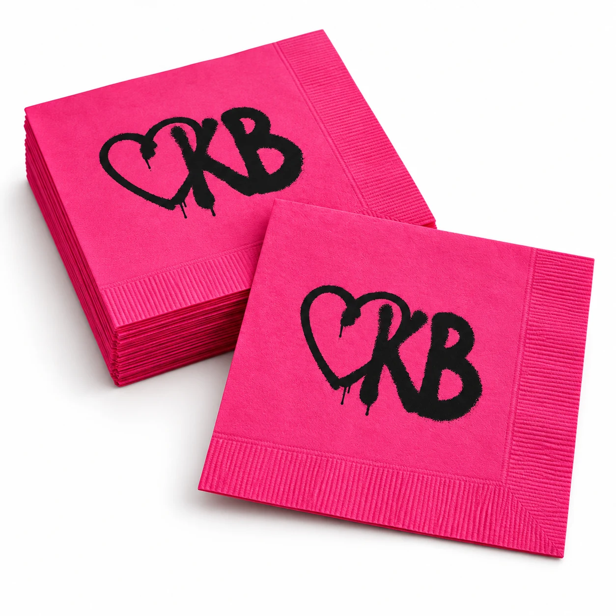 Kane pink monogrammed napkins