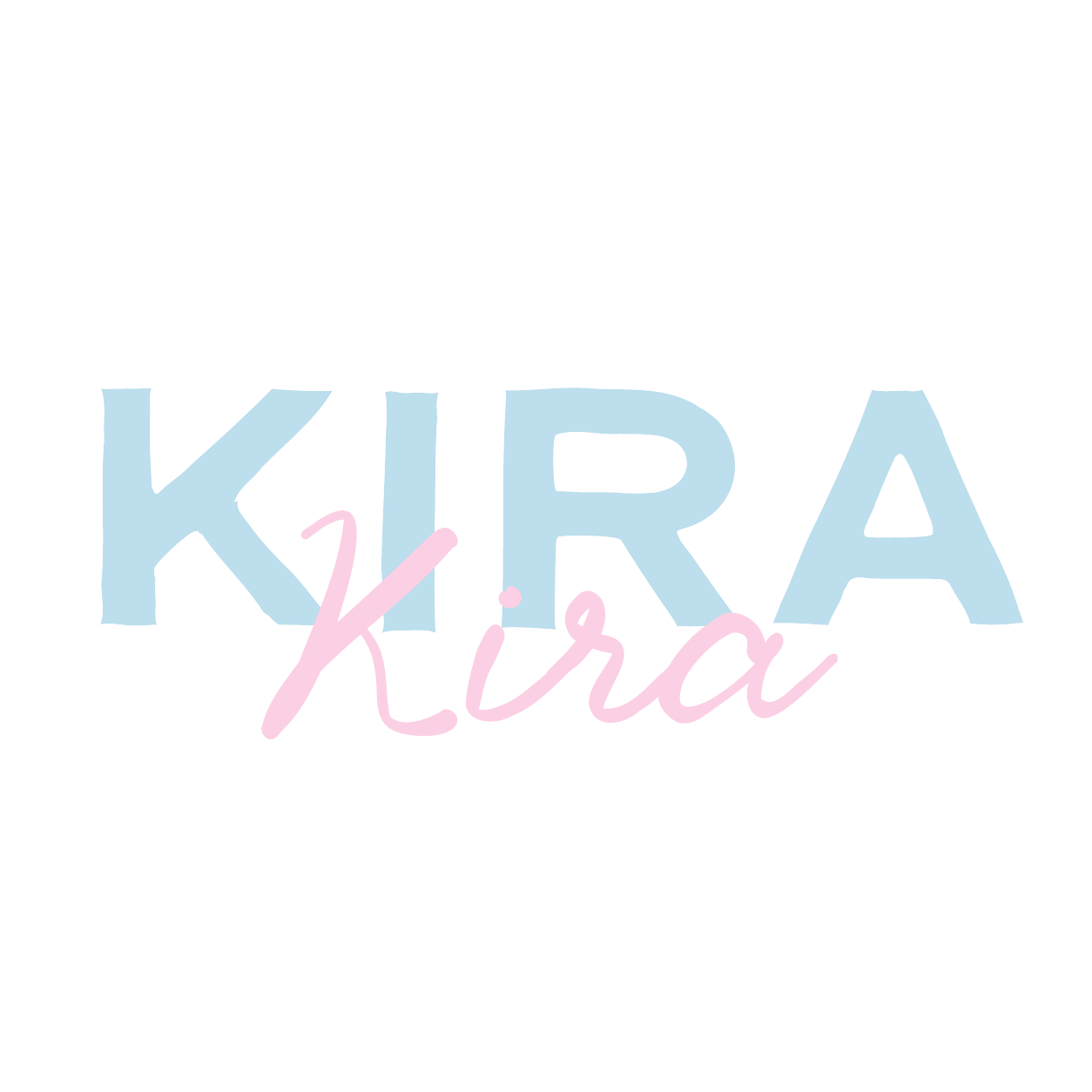 Kira Logo 01 in coastal blue and pink