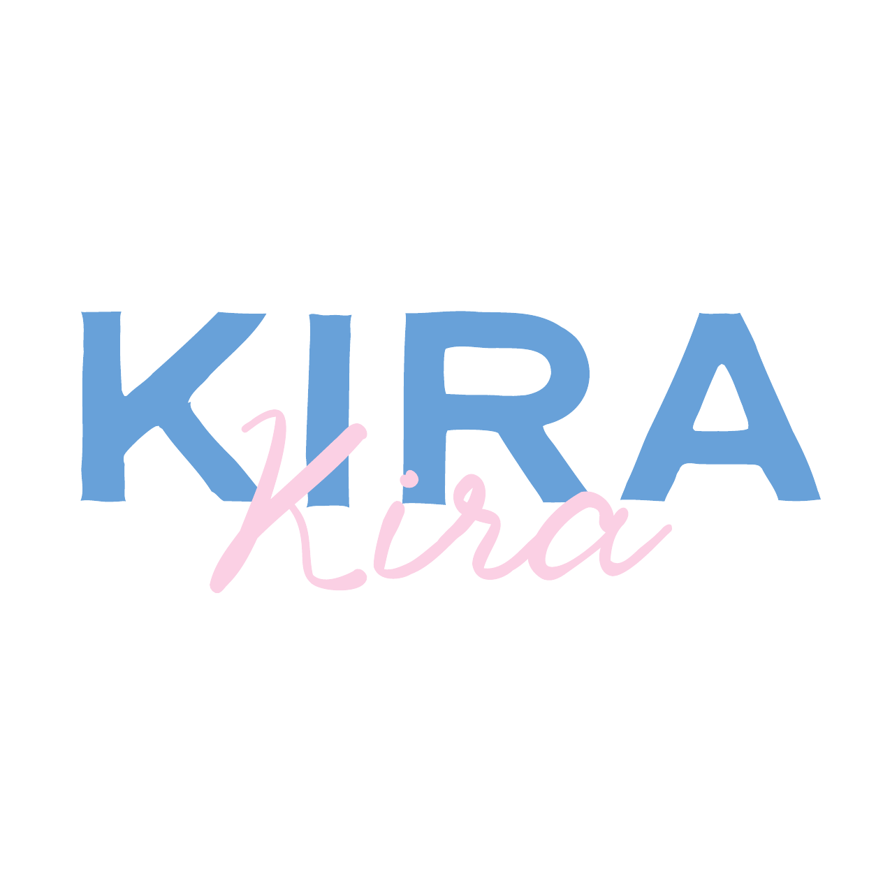 Kira Logo 02 in coastal blue and pink