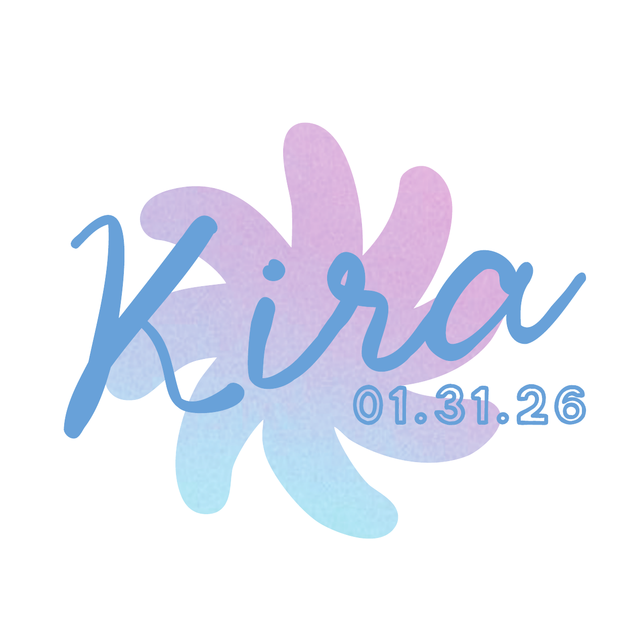 Kira Logo 07 in coastal blue and pink