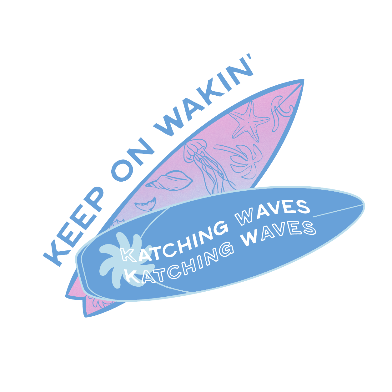 Kira Logo 13 in coastal blue and pink