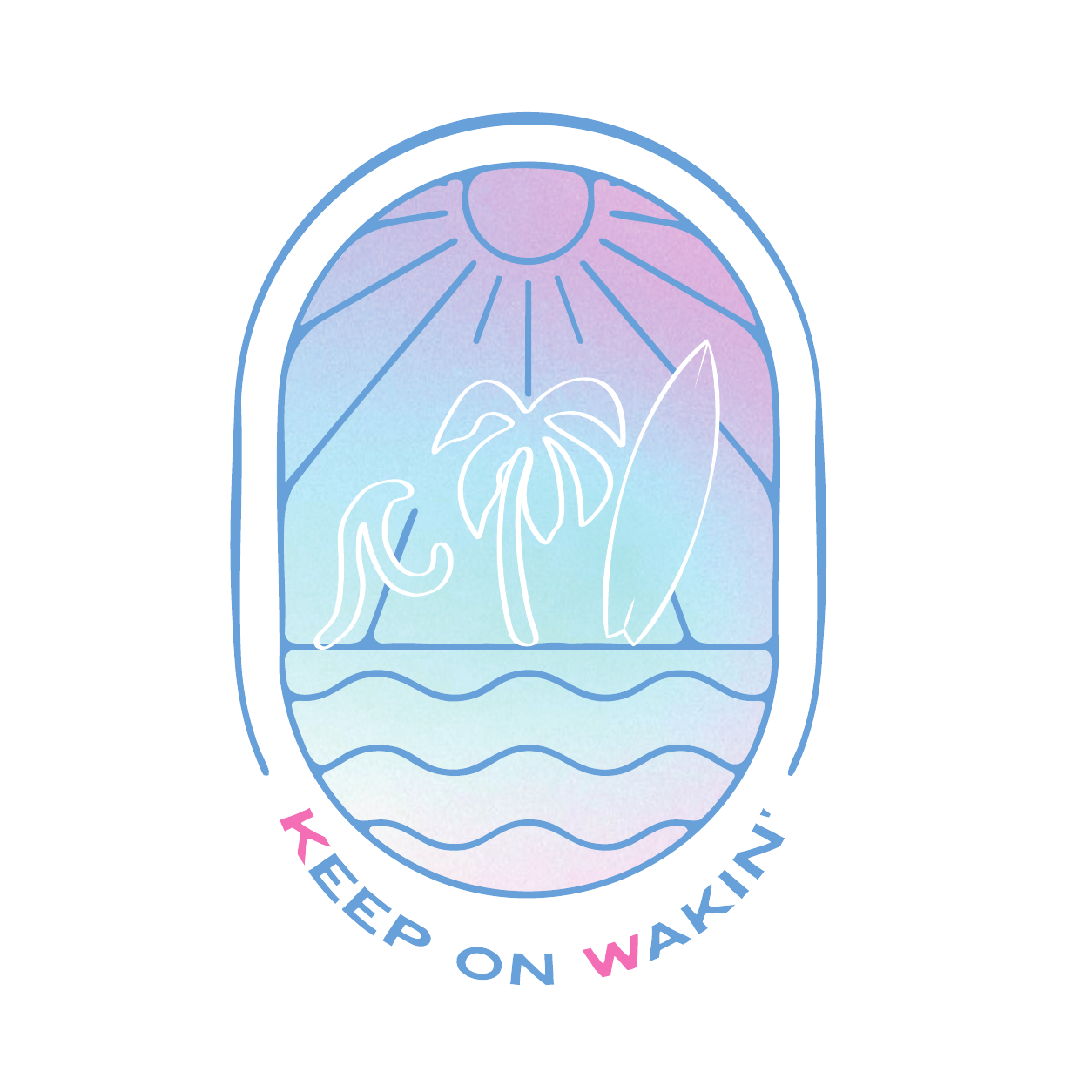 Kira Logo 14 in coastal blue and pink