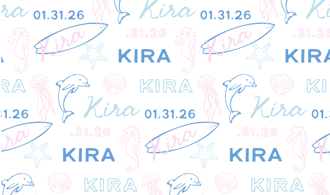 Kira Pattern 05 in coastal blue and pink