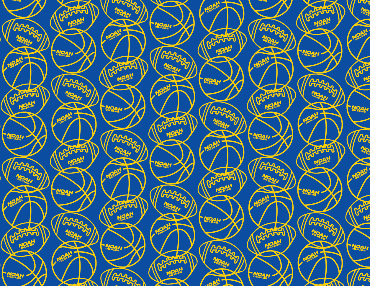 Noah Pattern 04 in blue and yellow