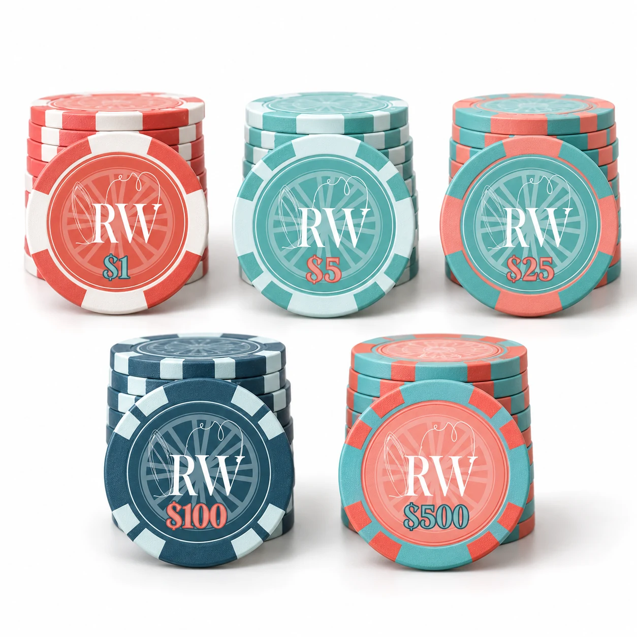 Rosewood poker chips
