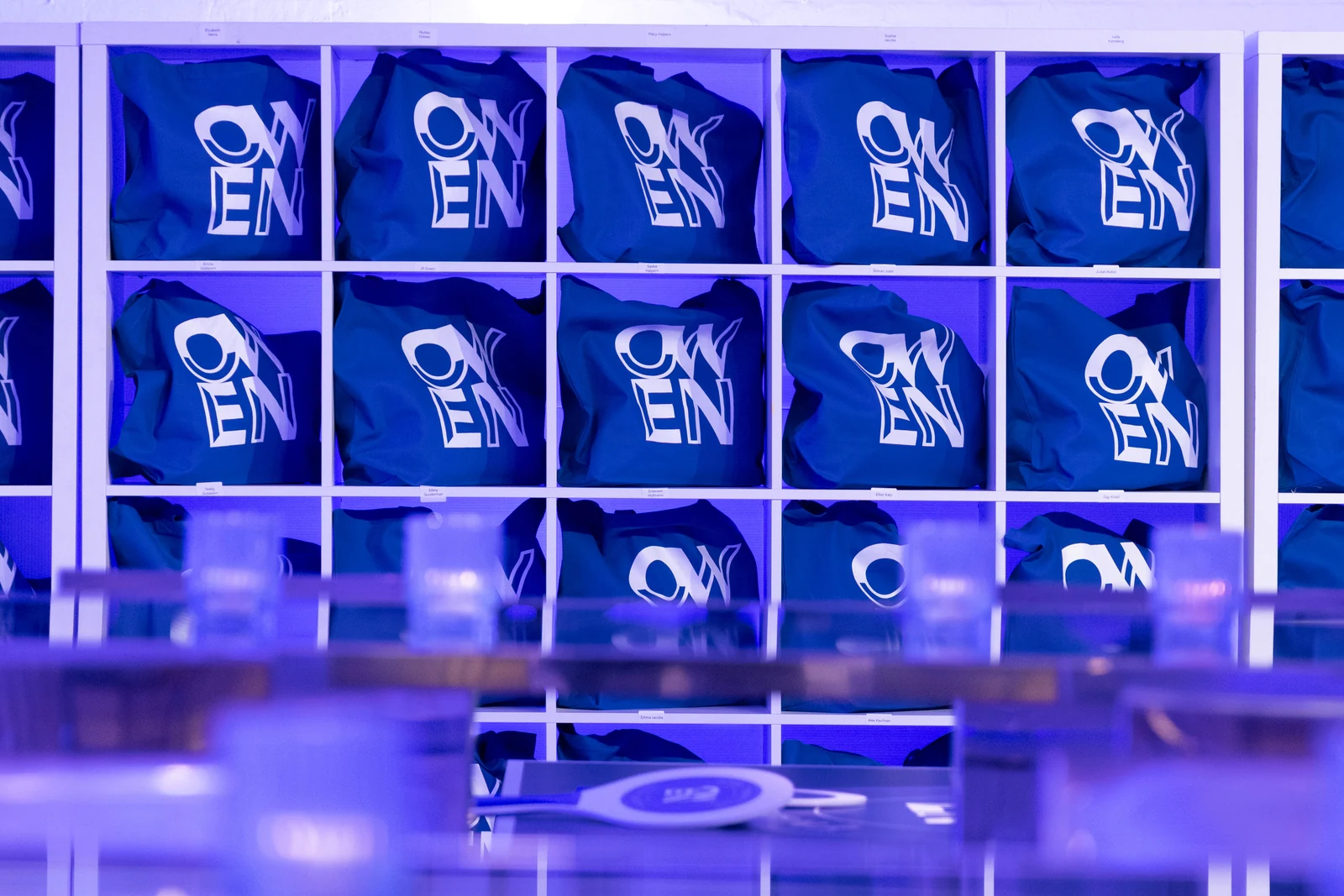 Owen’s Bar Mitzvah: Custom tote display