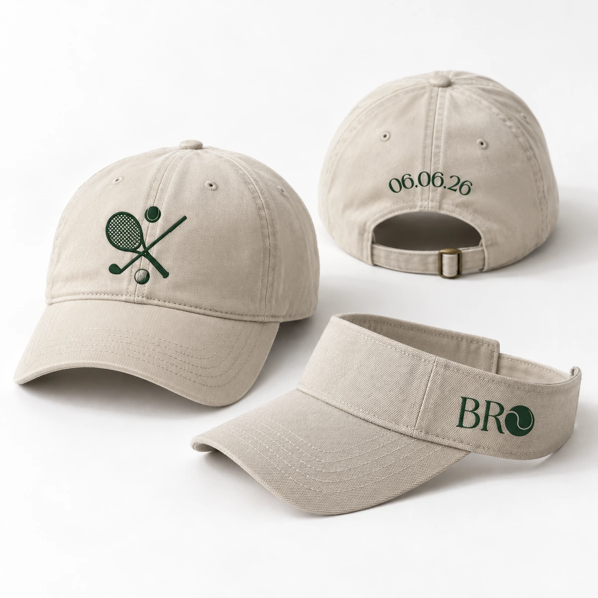 Brody embroidered caps and visor