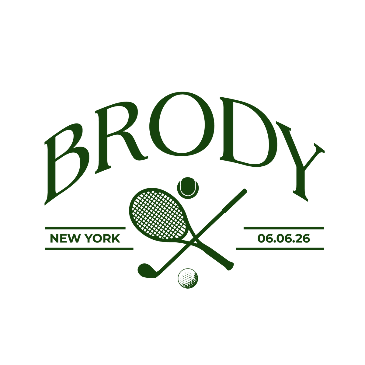 Brody arched racket logo