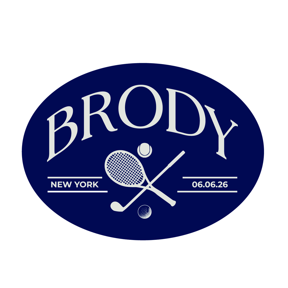 Brody oval racket logo
