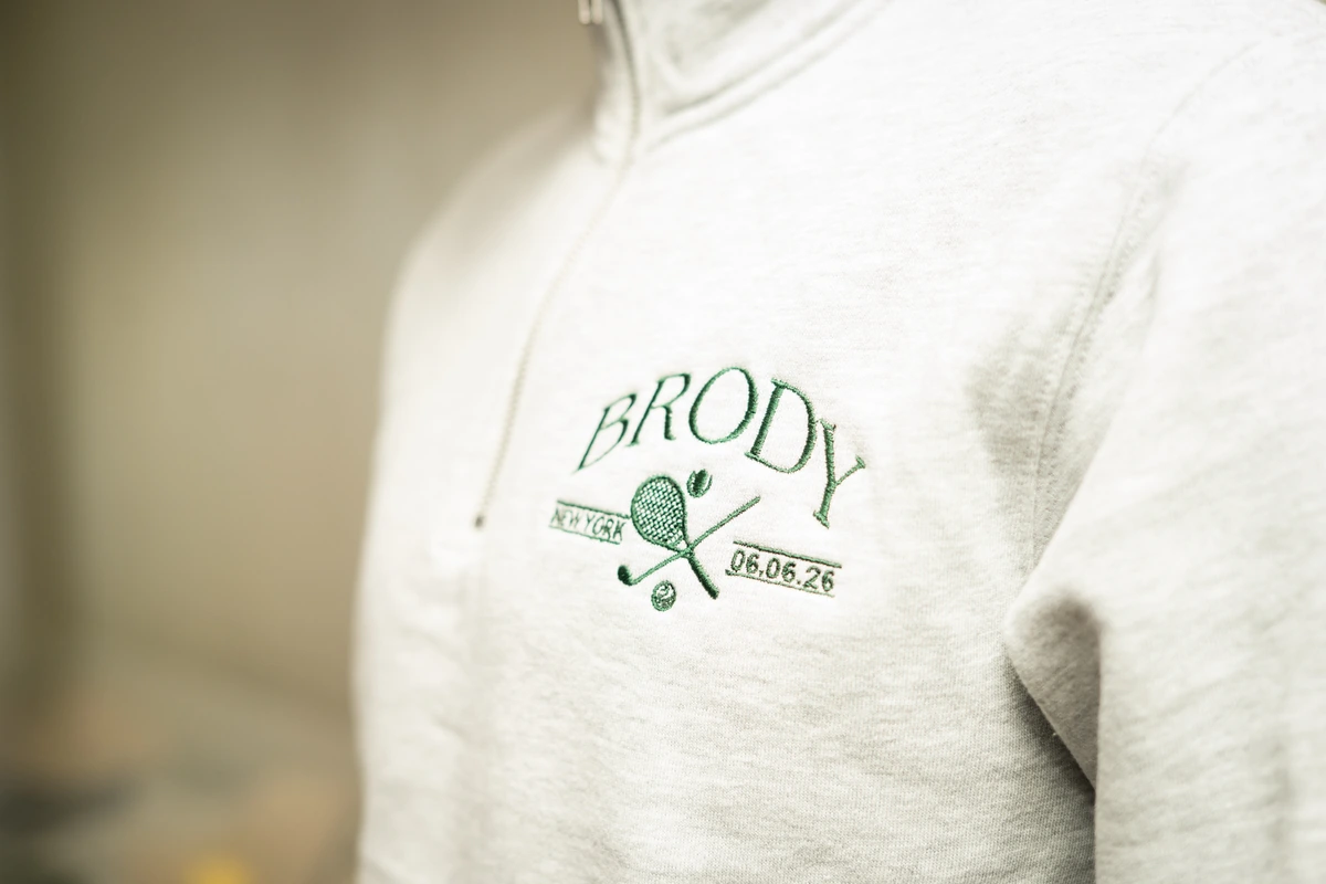 Brody embroidered gray hoodie
