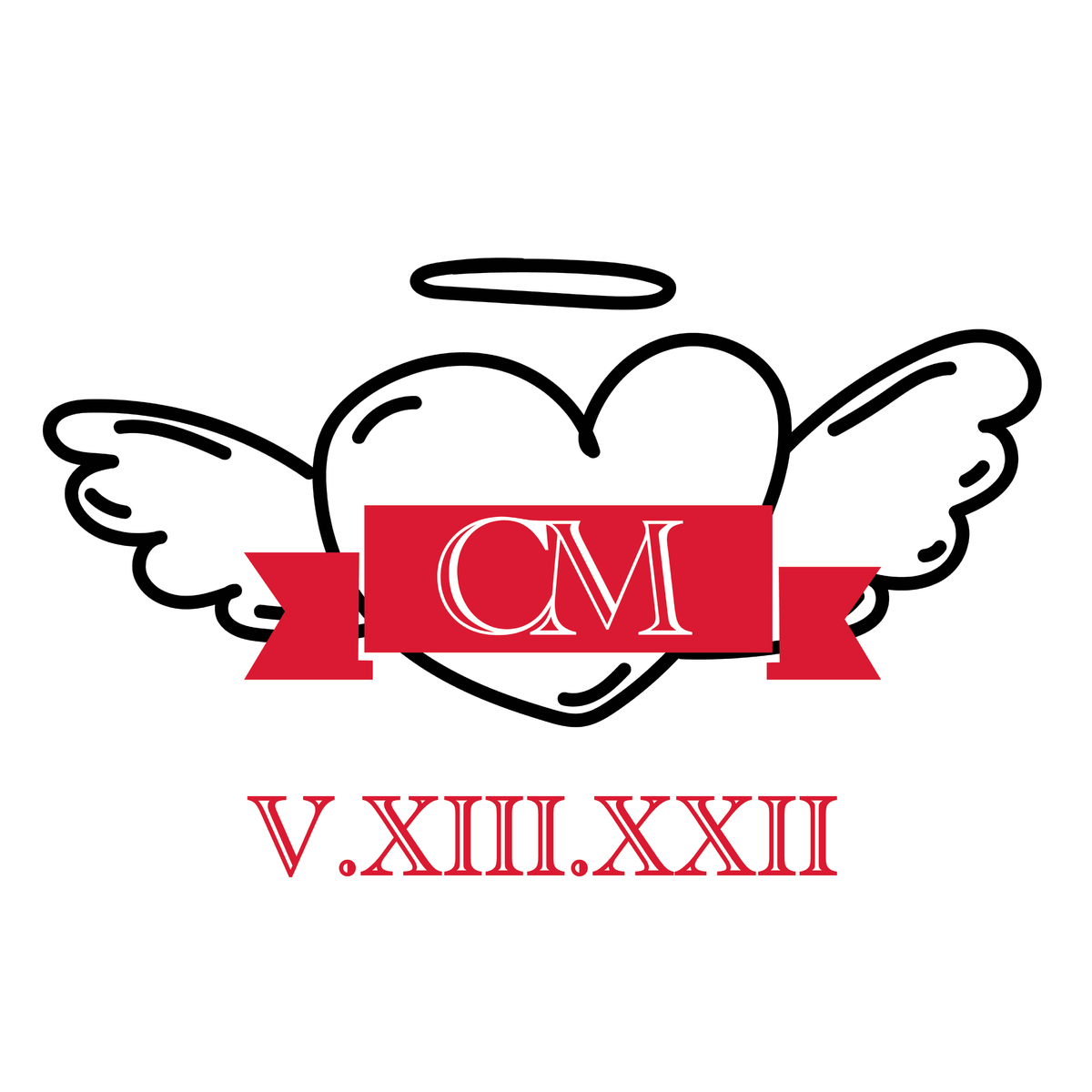 Cate winged heart logo on white