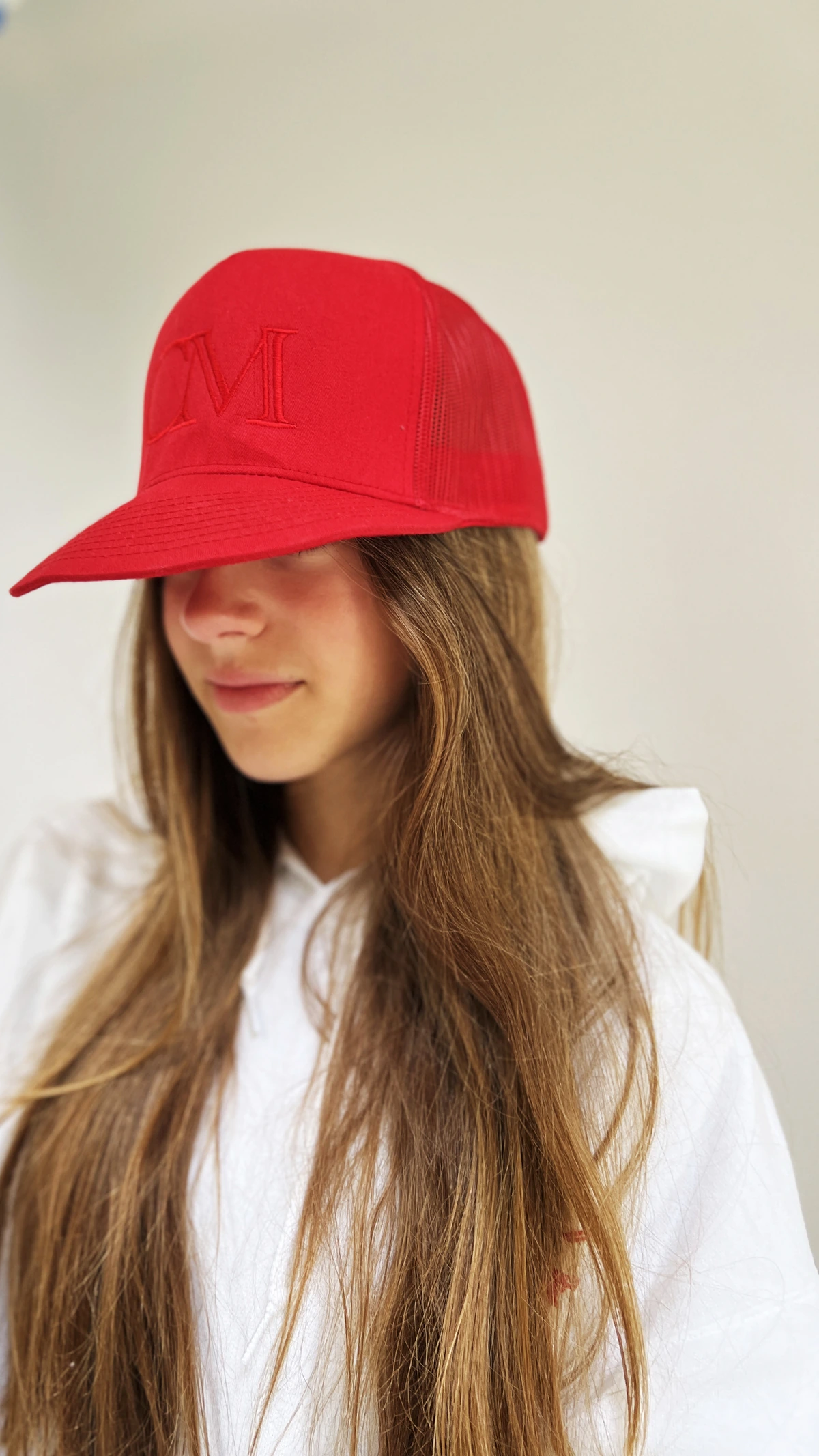 Cate red cap portrait