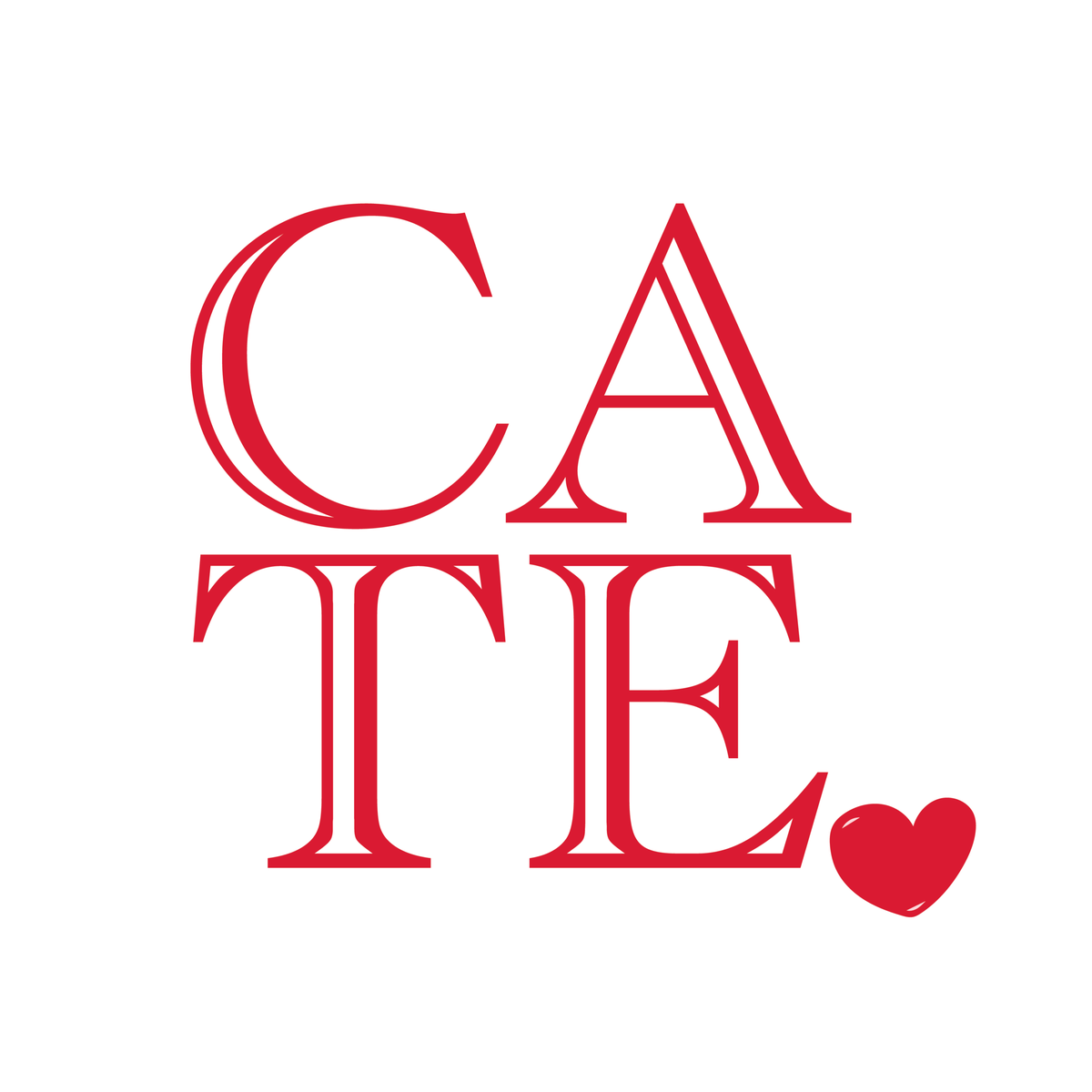 Cate stacked red logo