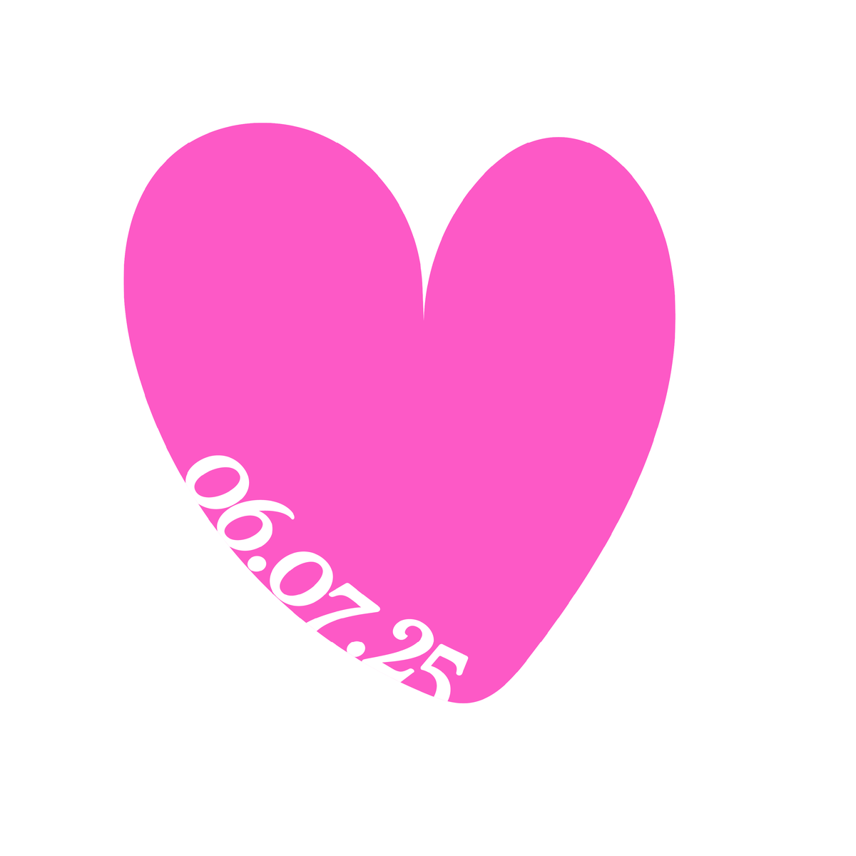 Dalia pink heart and date