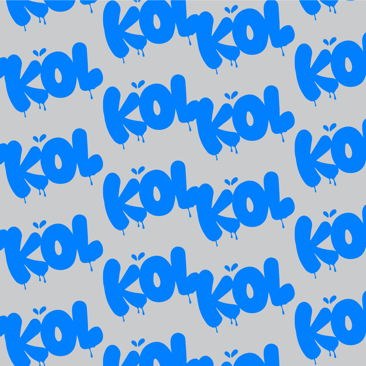 Kol blue lettering repeat