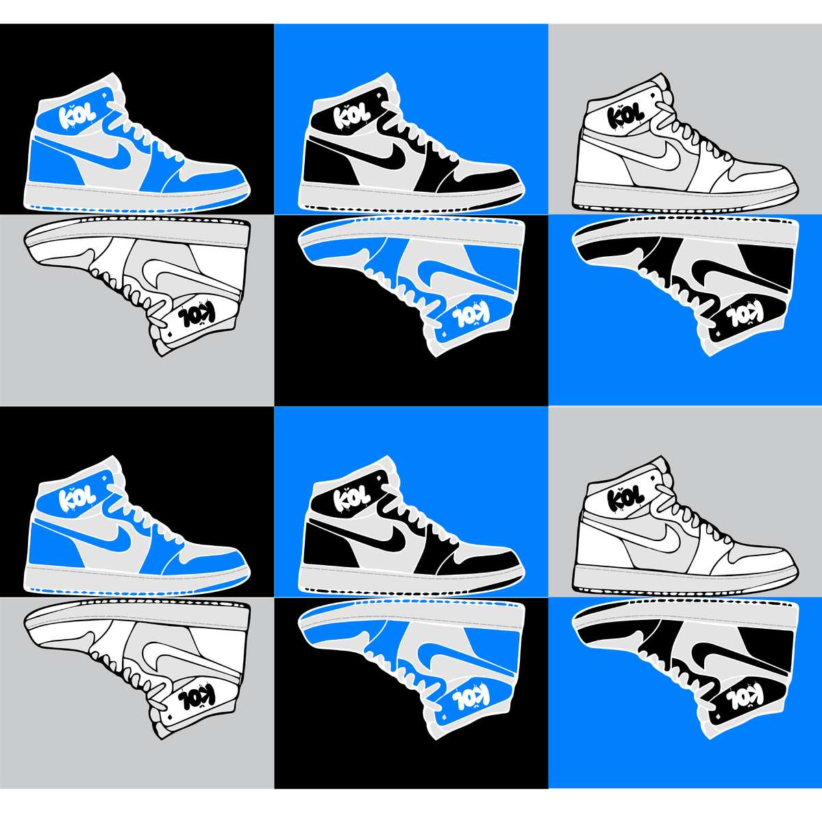 Kol sneaker repeat artwork