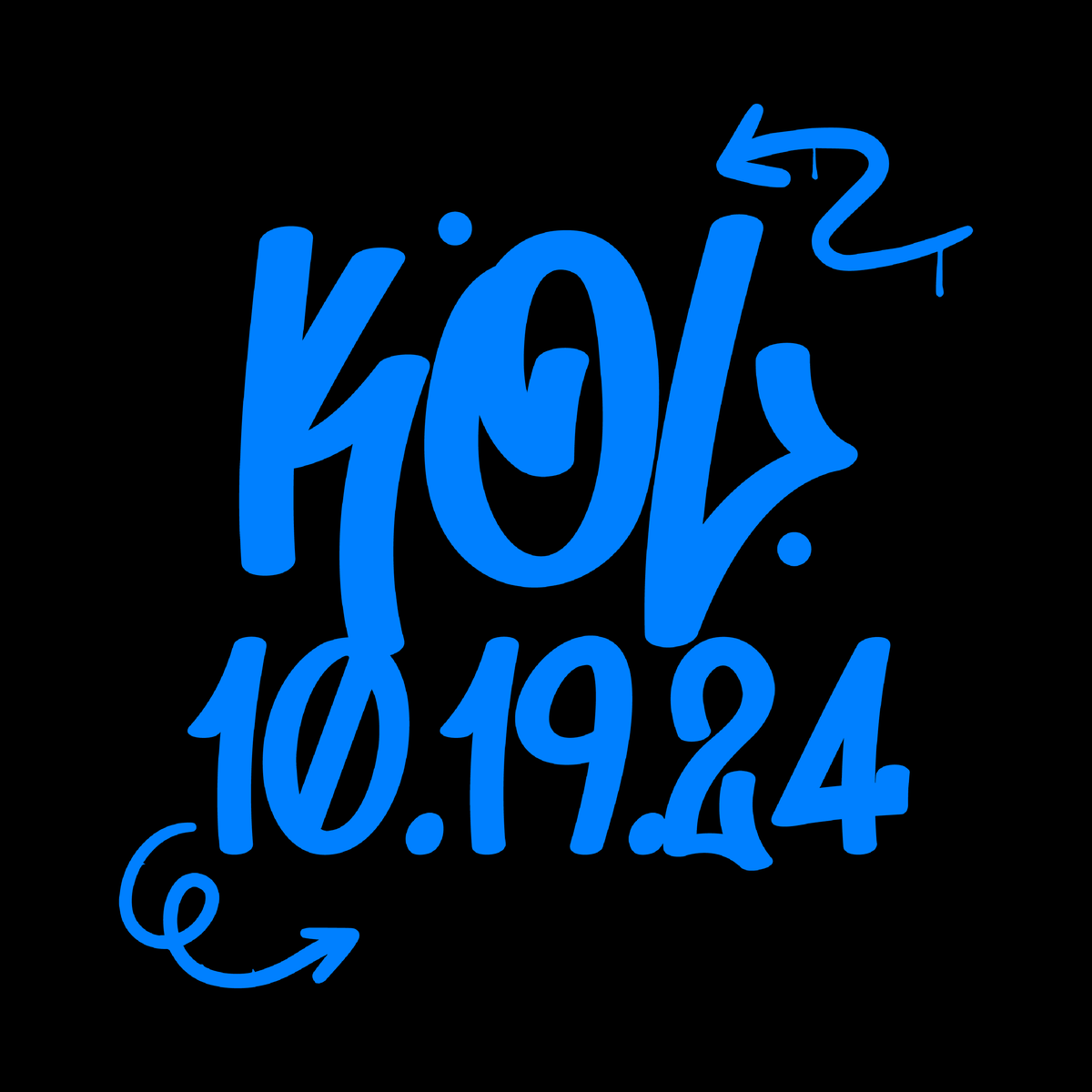 Kol blue date logo on black