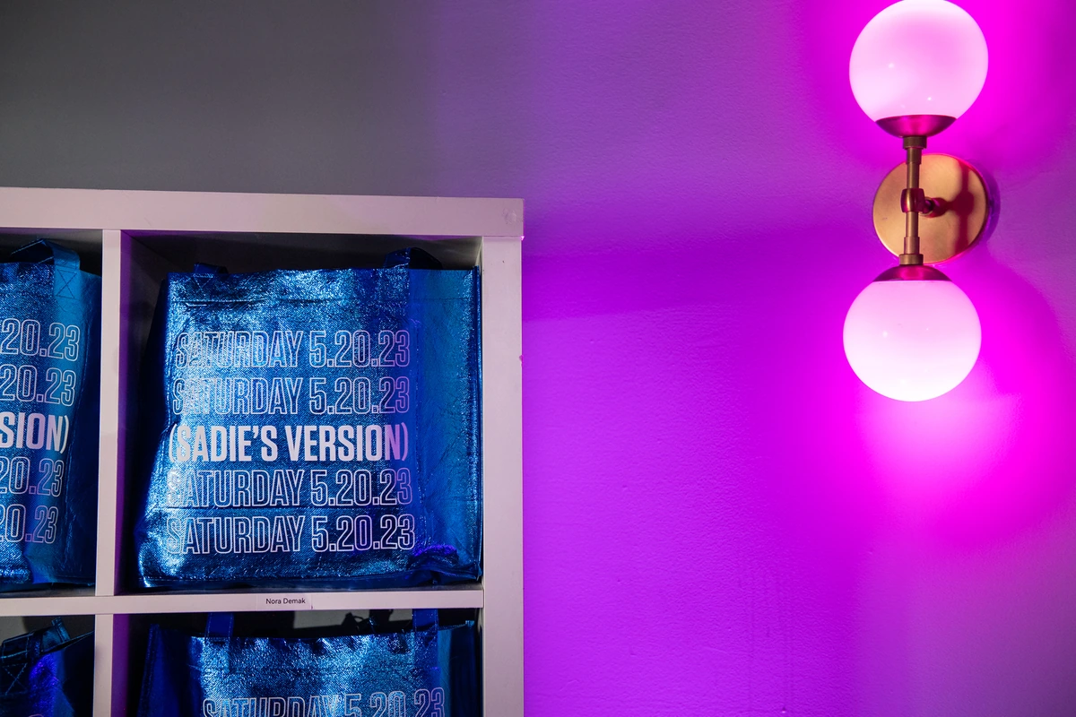 Sadie blue branded gift bag