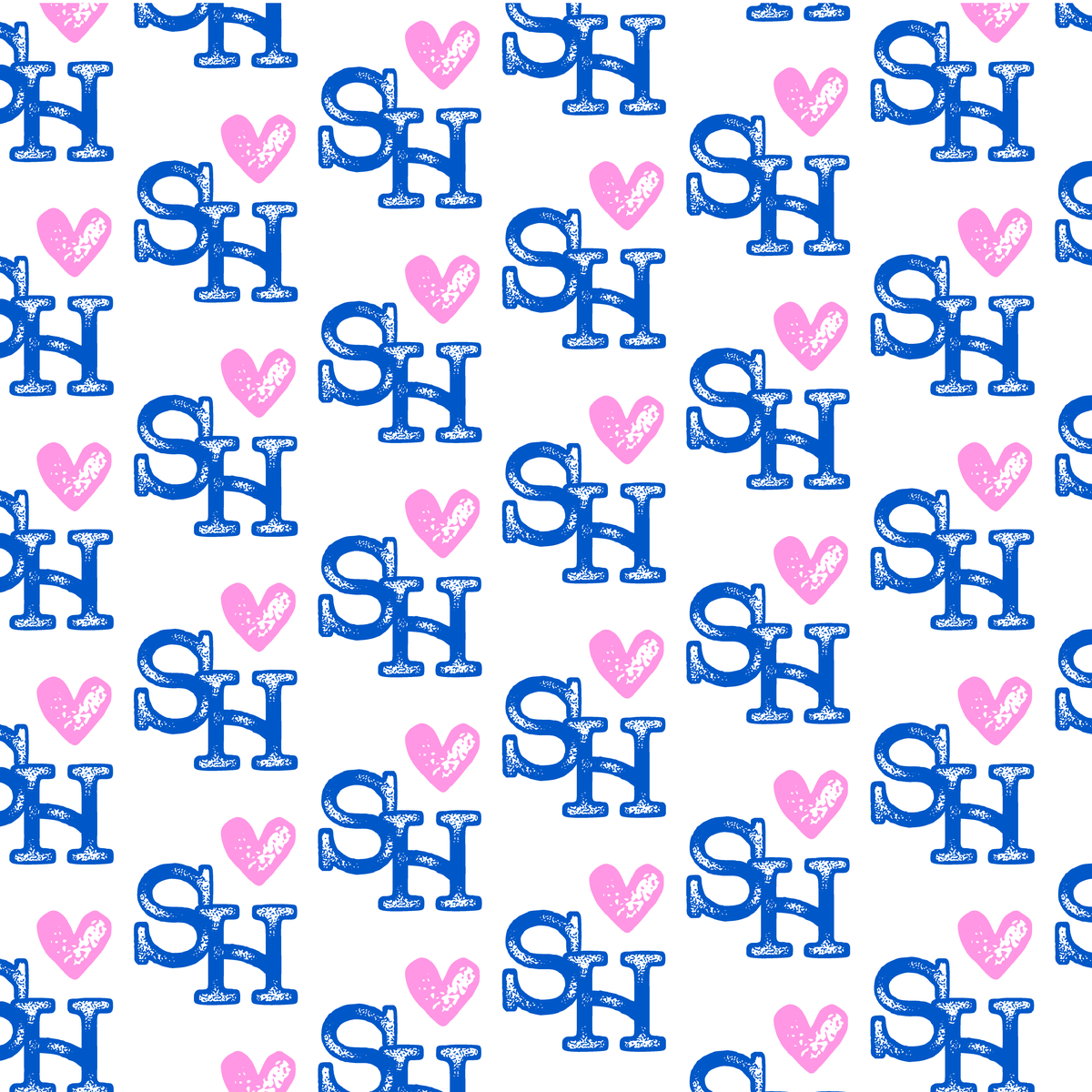 Sue blue and pink SH heart repeat