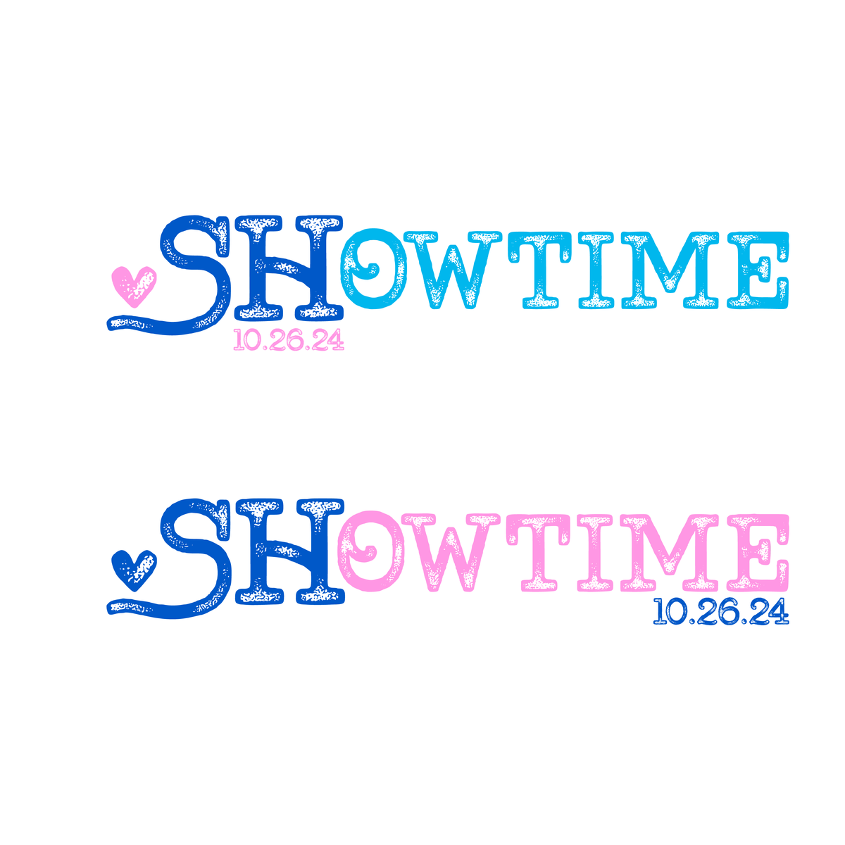 Sue Showtime wordmarks