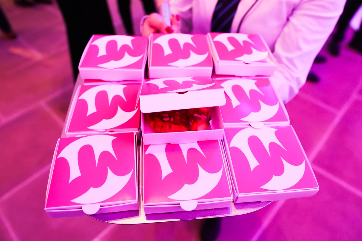 Lucy pink monogrammed food trays