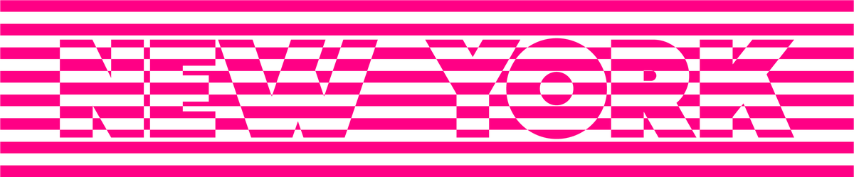 Lucy pink New York striped lettering