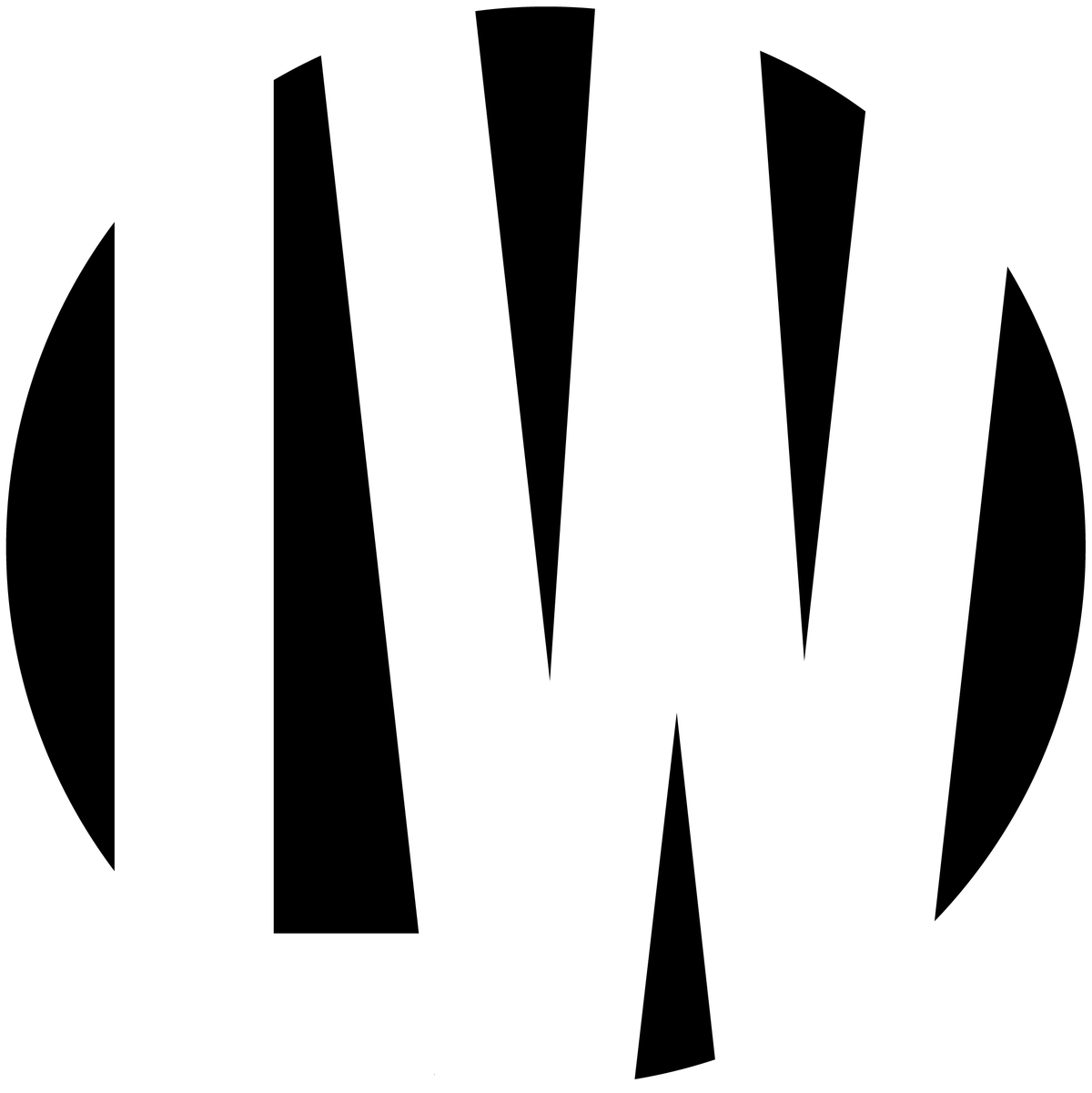 Lucy black circular LW monogram