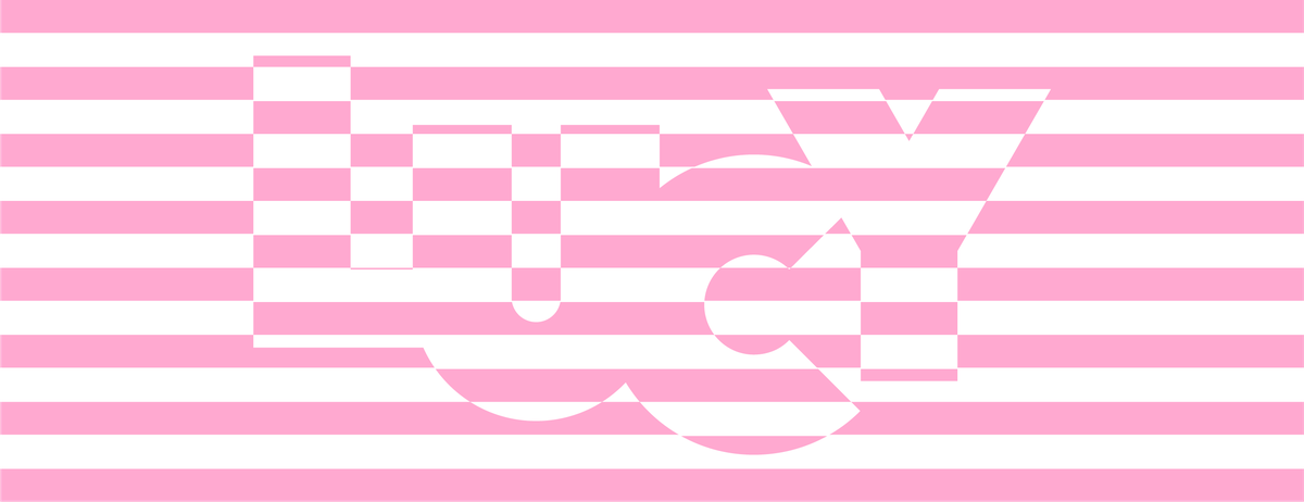 Lucy pink striped lettering