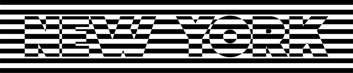Lucy black New York striped lettering
