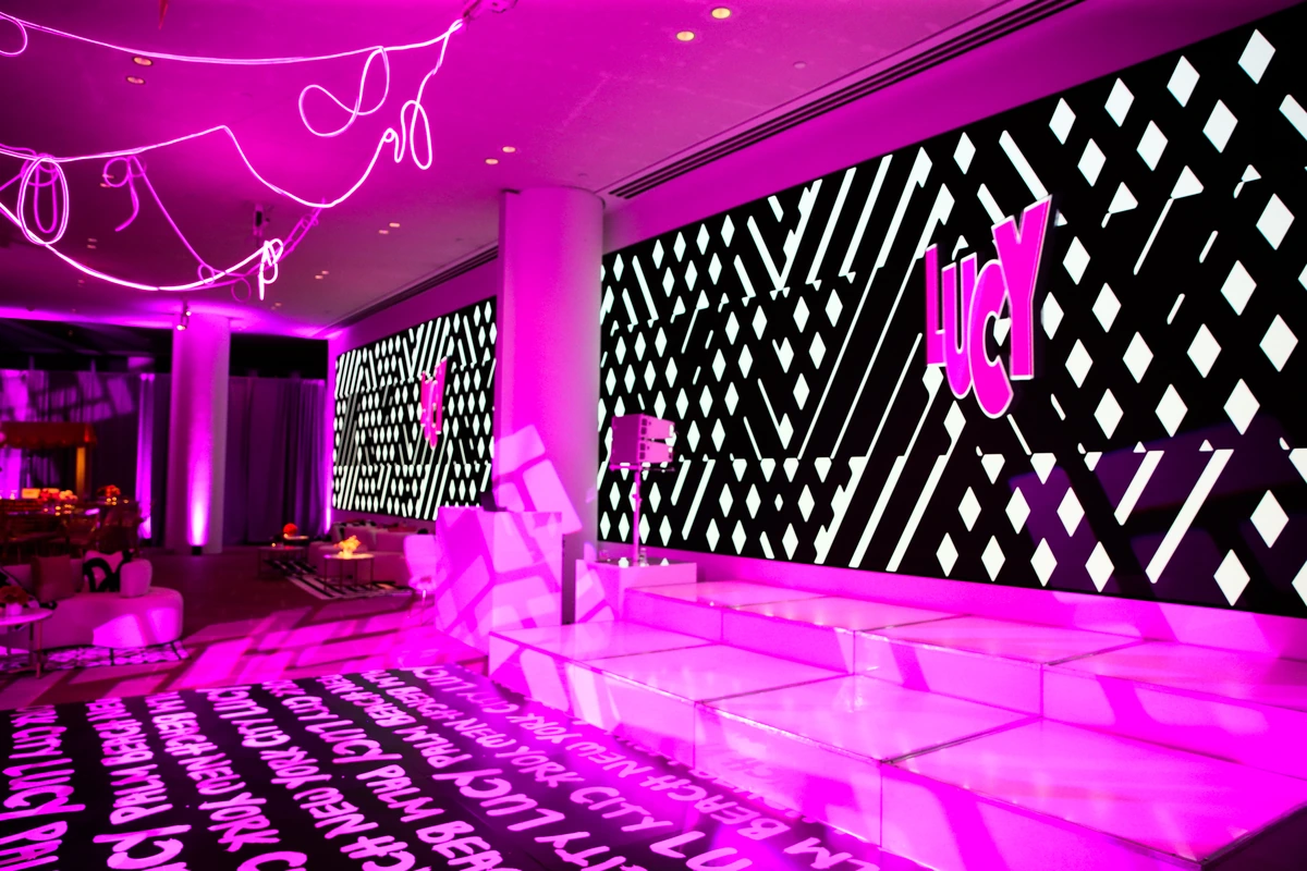 Lucy pink and black event lounge