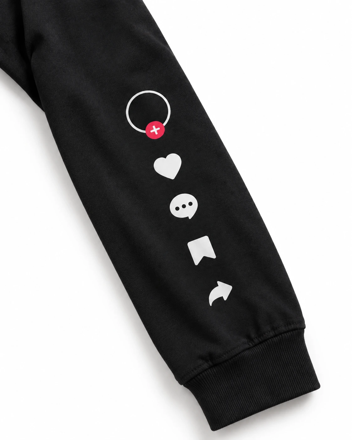 TikTok shirt sleeve with hearts and graphic details