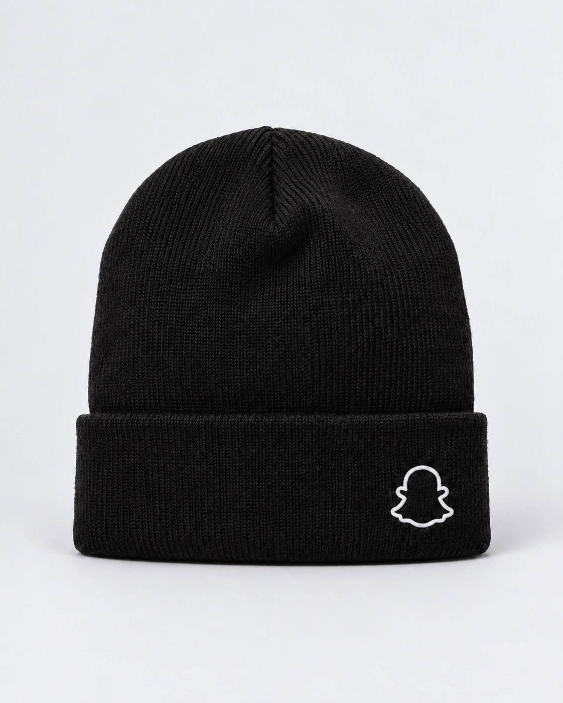 Snapchat black embroidered beanie