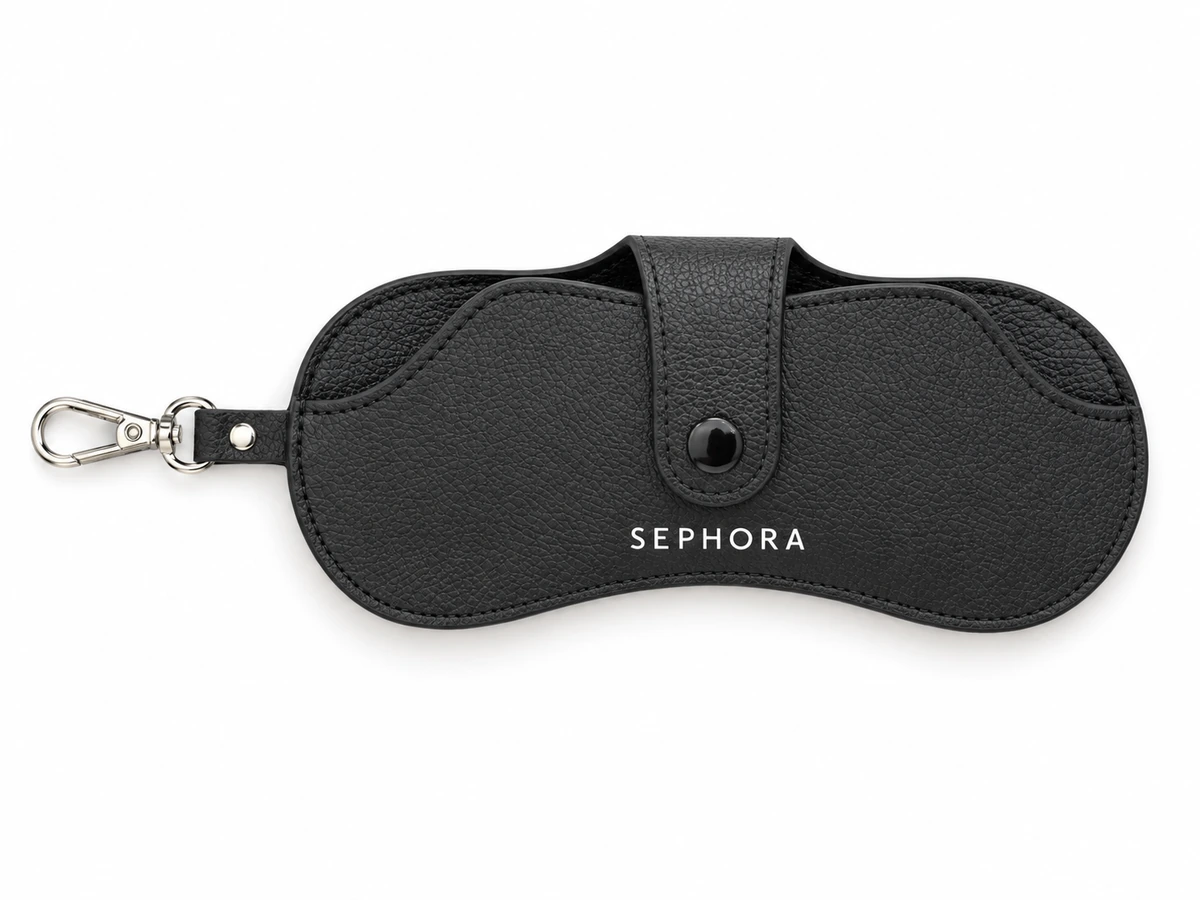 Sephora black eyeglass case with silver clip